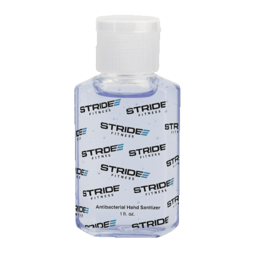 STRIDE Fitness hand sanitizer designed to keep hands clean and refreshed before and after workouts and daily activities