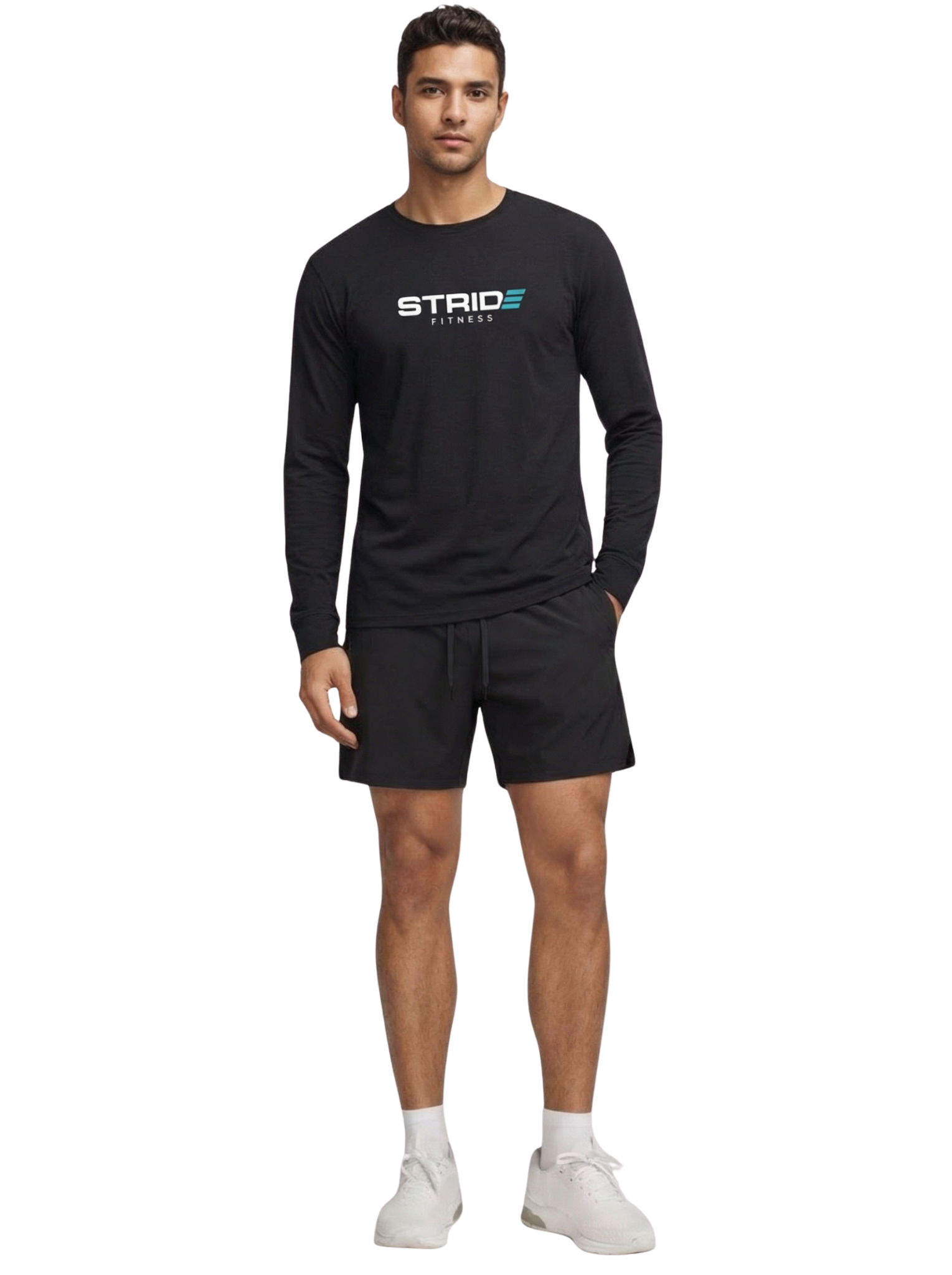 STRIDE Fitness men’s performance long sleeve shirt black athletic fit