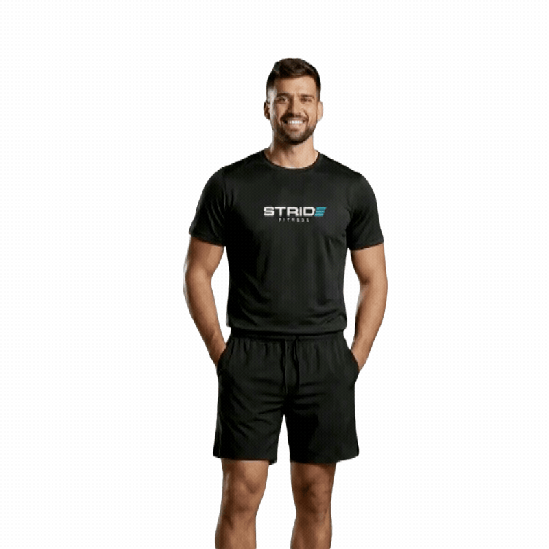 STRIDE Fitness men’s performance t-shirt black athletic fit