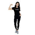 Women’s black performance t-shirt from STRIDE Fitness designed for running, training, and everyday workouts